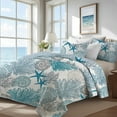 thumbnail image 2 of Davulos 3 Piece Coastal Quilt Sets King Size Reversible Summer Quilts with 2 Shams Beach Bedspread Coverlet for All Season, 110''x96'', 2 of 7