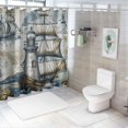 thumbnail image 7 of Orinice  Nautical Shower Curtain, Vintage Ocean Lighthouse Anchor Sailboat Compass,  Polyester Fabric Bathroom Decor Set with 12 Hooks 69x72, 7 of 7