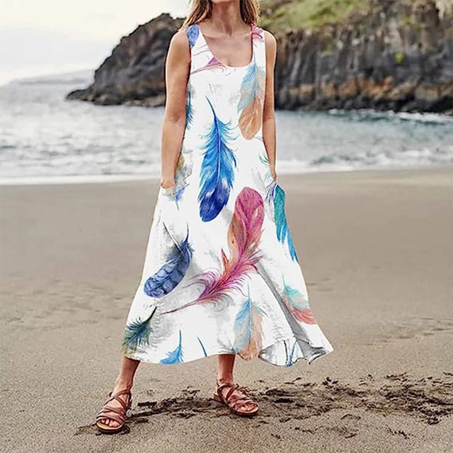 Vestido Elegante Silueta Favorecedora Diseño De Moda Cuello Redondo Bolsillos A Media Pierna FLhrweasw Nuevo