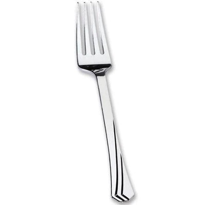 EcoQuality Disposable Plastic Polished Silver Fork - Great for Events, Kitchen, Office, Togo, Lunch, Cafeterias, Restaurants (36)
