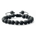 thumbnail image 2 of Pulsera Piedra Volcanica Ajustable Yoga Mandala Chakras Xtellar negro, 2 of 4