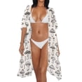 thumbnail image 3 of Xoenoiee Mushroom Print Womens Kimono Cardigans Half Sleeve Oversized Beach Cover Up Cape Open Front Swimwear Beachwear for Swimming Pool Beach Vacation, 3 of 7