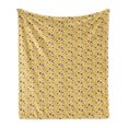 thumbnail image 1 of Floral Soft Flannel Fleece Throw Blanket, Various Colored Hand Drawn Small Flowers Illustration, Cozy Plush for Indoor and Outdoor Use, 60" x 80", Champagne Earth Yellow, by Ambesonne, 1 of 5