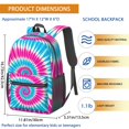 thumbnail image 3 of Pink and Blue Tie Dye Pattern 17" Waterproof Oxford School Backpacks for Teens, S-Shape Padded Straps, for School, Travel, Hiking, Camping, 3 of 5