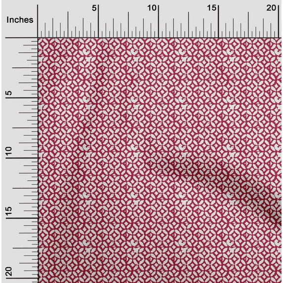 oneOone Georgette Viscose Fabric Geometric Block Print Fabric BTY 42 Inch Wide