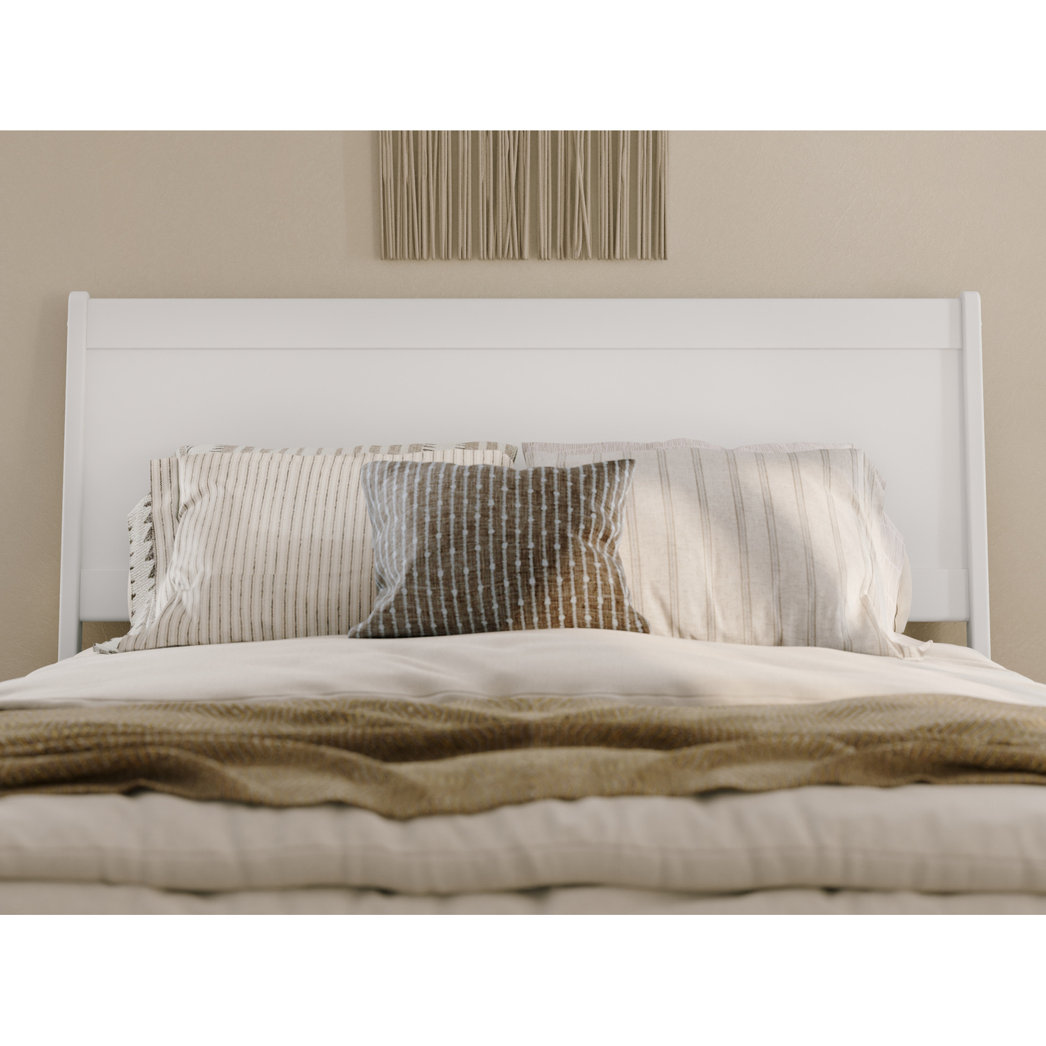 Casanova Queen Solid Wood Panel Headboard in White