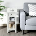 thumbnail image 4 of Gymax 3 Tier Nightstand Bedside Table Sofa Side End Table w/Double Shelves Drawer White, 4 of 10