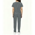 thumbnail image 5 of Scrubs Set for Women Nurse Uniform V-Neck Tops and Drawstring Jogger Pants with Pocket Nurse Workwear Gray L, 5 of 8