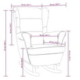 thumbnail image 4 of vidaXL Rocking Chair with Solid Wood Rubber Legs Dark Grey Velvet, 4 of 5