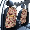thumbnail image 3 of Naloa gold Skull Guitar record 2Pcs Anti-Kick Back Seat Cover Kick Mat, Car Seat Protector with 3 Storage Pockets, 3 of 8