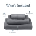 thumbnail image 4 of Mainstays Washed Ultra Soft Microfiber Bed Sheet Set, Twin-XL, Soothing Grey, 3 Piece, 4 of 11