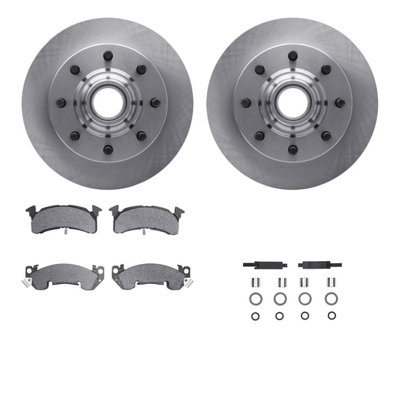 Dynamic Friction Company Front Brake Rotors with Heavy Duty Brake Pads includes Hardware 6212-48094