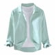 thumbnail image 1 of Camisas s Para Hombre Slim Fit Camisa de manga larga de color sólido informal con solapa para hombre (Green, M), 1 of 4
