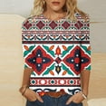 thumbnail image 2 of JURANMO Womens Graphic Tees Summer 3/4 Sleeve Tops Casual Vintage Crewneck Pullover Tops Today's Deals Z-Wine#Summer Tops S, 2 of 5