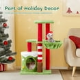 thumbnail image 5 of IVV Christmas Cat Tree, 31.5" Cat Tower with Cozy Condo, Plush Hammock, Massage Brush for Grooming, Cute Cat Tree Activity Center for Holiday Party Decoration, 5 of 10