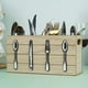 thumbnail image 1 of BR Porta cubiertos de madera con 4 compartimentos - Almacenamiento de cubiertos de mesa, 1 of 4