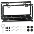thumbnail image 1 of LOVEVER 2PCS Bling Car License Plate Frame  Sparkly Rhinestone Stainless Steel License Plate Cover/Holder  Universal for Most Cars  SUVs  Vehicles with Screw Set  Auto Accessories for Wom, 1 of 14