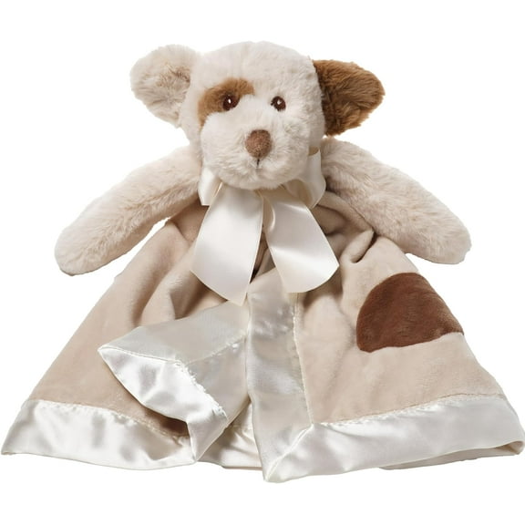 Bearington Baby Lil’ Spot Snuggler, 15 Inch Puppy Dog Plush Stuffed Animal Security Blanket Lovey for Babies, Gender Neutral