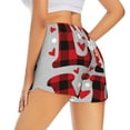 Qekee Buffalo Plaid Love And Gnome for 2 in 1 Flowy Running Shorts for