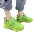 thumbnail image 2 of Womens Sneakers Low-top Breathable Solid Color Mesh Sneakers for Women Lace Up Platform Casual Comfortable Trainers Fashion Versatile Candy Color, 2 of 4