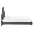 thumbnail image 6 of Modway Gwyneth Tufted Performance Velvet Twin Platform Bed in Charcoal, 6 of 10