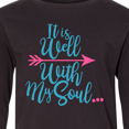 thumbnail image 4 of Inktastic It Is Well with my Soul Pink Arrow Long Sleeve Youth T-Shirt, 4 of 5