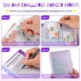 thumbnail image 4 of 100 Envelopes Money Saving Challenge Binder, YITUMU Savings Binder with Cash Envelopes, Budget Binder for Planning and Saving 5050, Budget Planner Book for Budgeting, Savings Challenges Sheets, Purple, 4 of 8