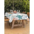thumbnail image 3 of Outdoor Tablecloths with Umbrella Hole & Zipper, Teal Red Coastal 54x80 Inch Tablecloth Rectangle, Beach Nautical Sea Turtle Coral Starfish Waterproof Table Cloth, Patio/Pool/Picnic Table Covers, 3 of 8