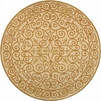 SAFAVIEH Chelsea Aragon Oriental Wool Area Rug, Ivory/Gold, 4' x 4' Round