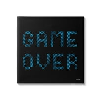 Stupell Industries Game Over Pixel Phrase Typography Painting Gallery Wrapped Canvas Art Print Wall Art, 30 x 30