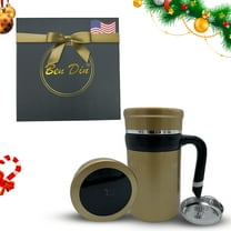 Ben Din Clothing Stainless Steel Coffee Mug with Christmas Gift Box, Gold