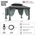 thumbnail image 2 of Pakunoda 11' X 6.5' Gazebo Universal Replacement Privacy 4-Panel Curtains, Waterproof Outdoor Curtains Calcite Blue Sidewall with Zipper for Patio Garden Backyard 10' X 12' Gazebo, Curtain Only, 2 of 8