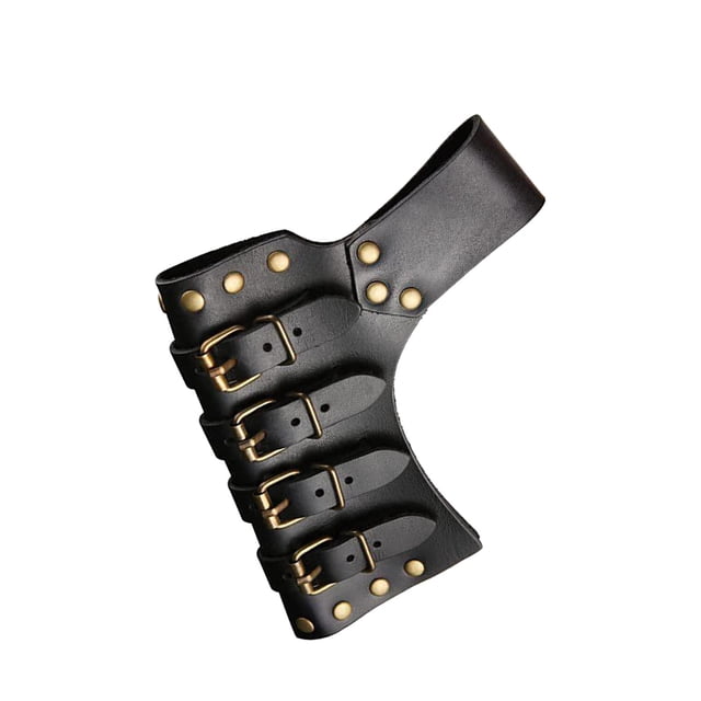 Accesorios de disfraz de rana medieval gótico con cinturón de cuero ajustable con hebilla para Negro