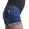 thumbnail image 5 of QQAMB Women's Maternity Jeans Shorts Plus Size Adjustable High Waist Ripped Roll Up Hem Denim Shorts with Pocket Blue M, 5 of 6