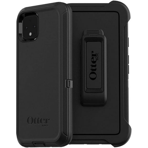 OtterBox Defender Series - Back cover for cell phone - rugged - polycarbonate, synthetic rubber - black - for Google Pixel 4