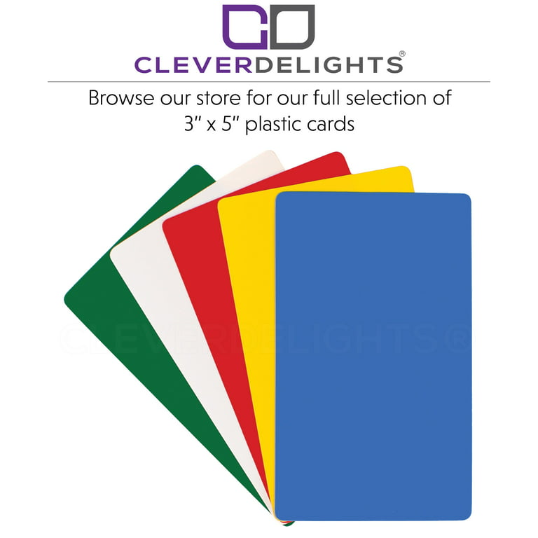CleverDelights Yellow Plastic Cards - 3 x 5 - 100 Pack - Waterproof Heavy  Duty 3x5 Card 
