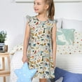 thumbnail image 4 of Fotbe Dogs Funny Pets Vestido de Dormir para Niñas de 3 a 10 Años, Mangas Cortas, Estilo Princesa, Pijama Camisón con Mangas Voladas-XX-Large, 4 of 6