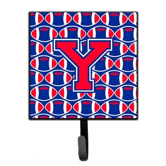 Letter Y Football Harvard Crimson and Yale Blue Leash or Key Holder