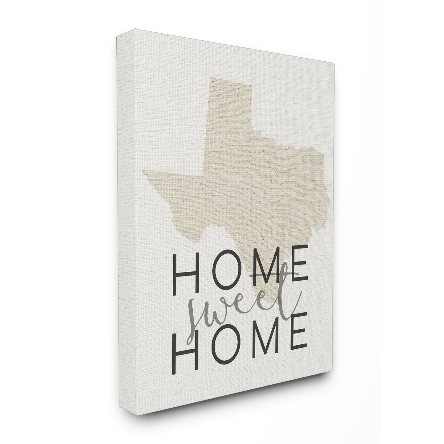 Stupell  Home Sweet Home Texas Typography Stretched Canvas Wall Art 16 x 20