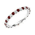 thumbnail image 2 of Stacking 3 MM Round Garnet 925 Sterling Silver Couples Engagement Women Mother's Day Gift Ring, 2 of 3