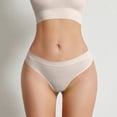thumbnail image 5 of Huowey Bras For Women No Underwire Solid Color Ribbed Knit Set U-Neck Thin Spaghetti Strap Wireless Crop Bralette Low Rise Briefs Stretch Brassiere,White, 5 of 5