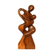 12" Wooden Handmade Abstract Sculpture Statue Handcrafted "Forever Mine" Gift Art Decorative Home Decor Figurine Accent Decoration Artwork Hand Carved