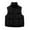 Black, variant on Womens Crop Quilted Vest Sleeveless Bubble Winter Jacket Warm Puffy Stand Collar Drawstring Hem Gilet Coat Coffee XL