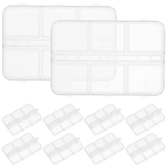 TEHAUX Plastic Beads Storage Containers Box 10Pcs 3.0X2.0X0.4In Transparent