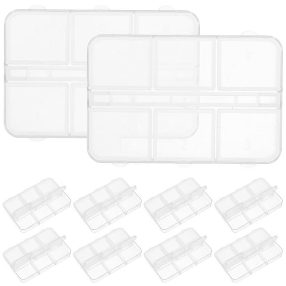 Luxshiny 10Ud Caja Organizador De Charms Para Con Transparente Y Tapa Individual Por Compartimento