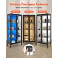 thumbnail image 5 of VEVOR Display Cabinet with Glass Door, 66 in Tall 4-Tier Lighted Display Case with 3 Color Lights, Metal Storage Cabinet  with 3 Adjustable Shelves, Curio Cabinet for Collectibles Figures Trophy, 5 of 9