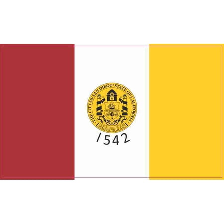 5in x 3in San Diego California Flag Sticker