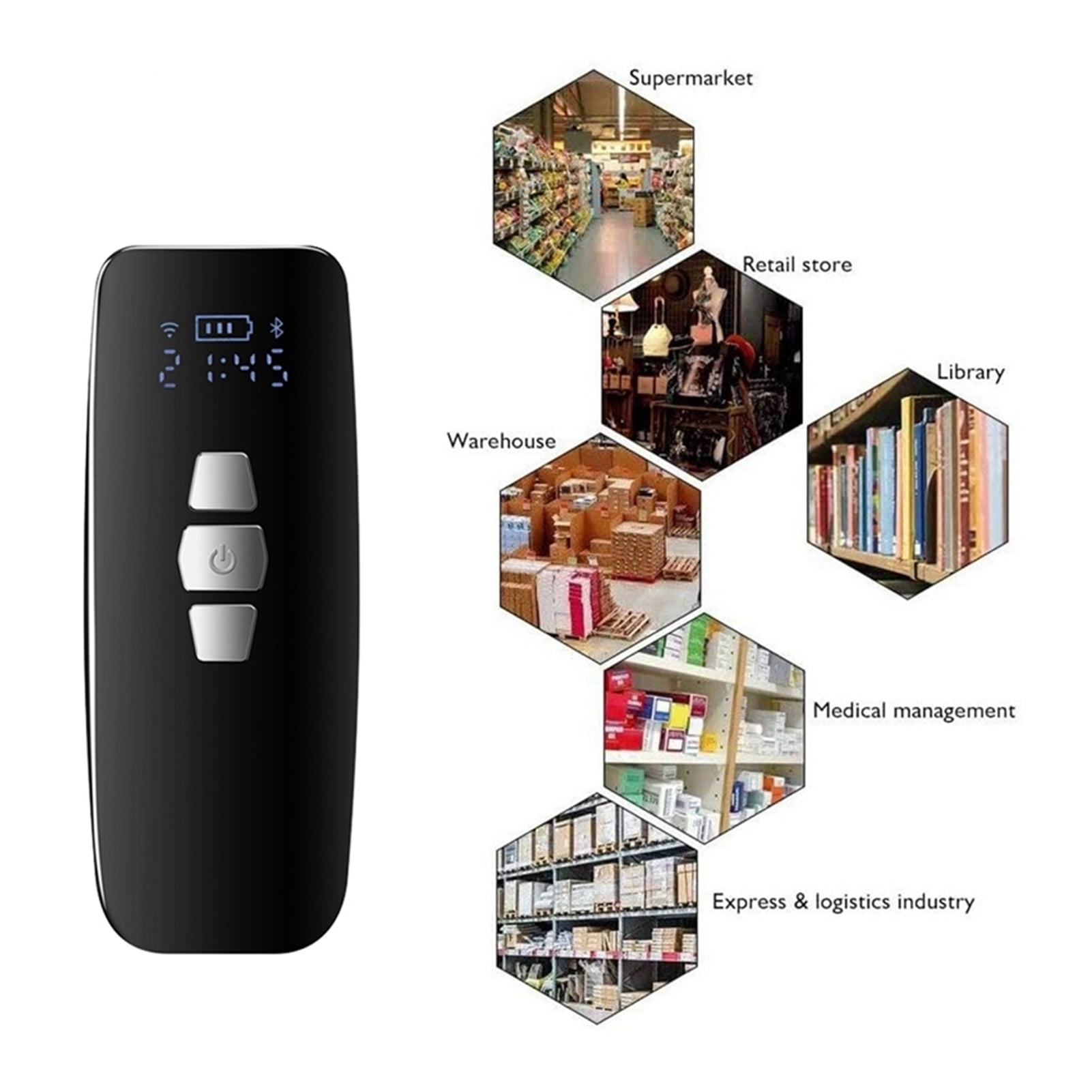 Mini Barcode Scanner USB Wired/Bluetooth/ 2.4G Wireless 1D 2D QR PDF417 Bar Code For Tablets PC ,Easy to Operate