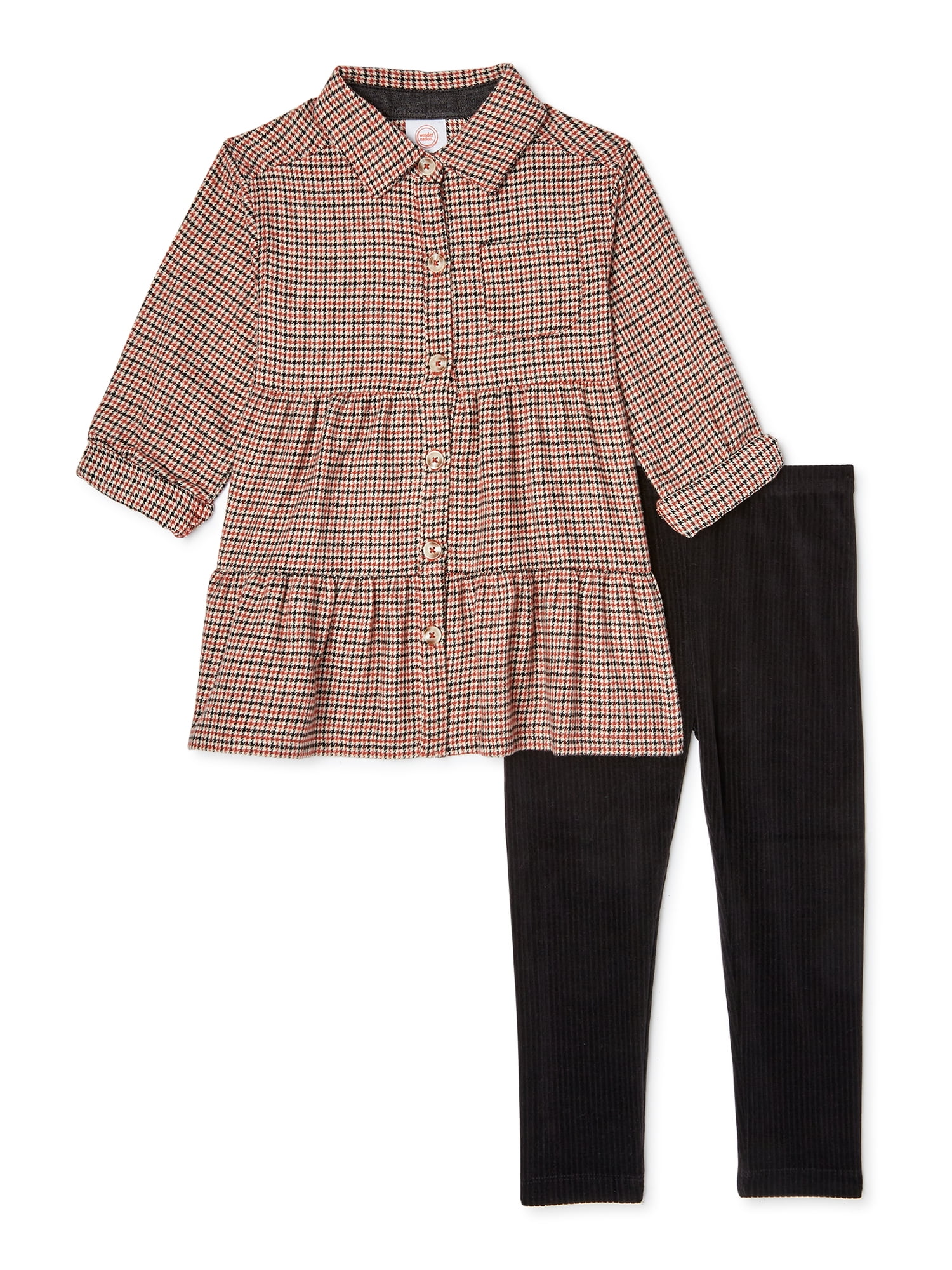 Wonder Nation Baby Toddler Girls Pant Set, Sizes 12M5T