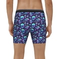thumbnail image 4 of Xecao Blue Flower Skull Print Boxer Briefs for Men's Stretch Moisture-Wicking Underwear, Mid-Rise Classics breathable fabric, 4 of 7